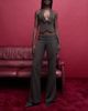 Tiger Mist Tiger Mist Fedra tailored tie waist detail flared pants in chocolate - part of a set-Brown - 4