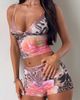 Tiger Mist Tiger Mist Fenella sequin trim plunge cami top in vintage leopard floral print - part of a set-Multi - 1