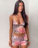 Tiger Mist Tiger Mist Fenella sequin trim plunge cami top in vintage leopard floral print - part of a set-Multi - 4