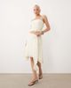 Tiger Mist Tiger Mist Juna asymmetric hem drape waist detail midi skirt in cream - part of a set-White - 1