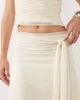 Tiger Mist Tiger Mist Juna asymmetric hem drape waist detail midi skirt in cream - part of a set-White - 4