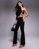 Tiger Mist Tiger Mist Kittie low rise tailored button detail flared pants in black - part of a set - 1