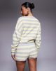 Tiger Mist Tiger Mist Koa wool feel knit micro shorts in yellow and gray stripe - part of a set-Multi - 4