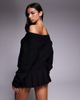 Tiger Mist Tiger Mist Lunette bardot ribbed trim zip through sweater in black - 2