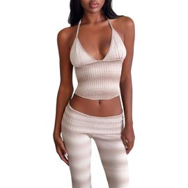 Tiger Mist Tiger Mist Marissa Stripe Knit Halter Cami