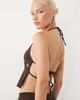 Tiger Mist Tiger Mist Marren cami halterneck eyelet top in chocolate - part of a set-Brown - 4