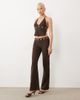 Tiger Mist Tiger Mist Marren eyelet detail flare pants in chocolate - part of a set-Brown - 1