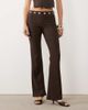 Tiger Mist Tiger Mist Marren eyelet detail flare pants in chocolate - part of a set-Brown - 2