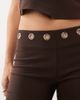 Tiger Mist Tiger Mist Marren eyelet detail flare pants in chocolate - part of a set-Brown - 3