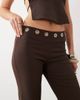 Tiger Mist Tiger Mist Marren eyelet detail flare pants in chocolate - part of a set-Brown - 4