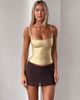 Tiger Mist Tiger Mist Midori strappy square neck sculpting bandage top in gold - 1