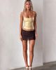 Tiger Mist Tiger Mist Midori strappy square neck sculpting bandage top in gold - 2