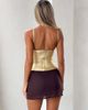 Tiger Mist Tiger Mist Midori strappy square neck sculpting bandage top in gold - 3