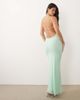 Tiger Mist Tiger Mist Ophelia diamante flower detail strappy tie front low back maxi dress in light green - 4