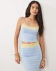 Tiger Mist Tiger Mist Parisa butter touch slinky contrast lace cami top in blue and yellow - part of a set-Multi - 1