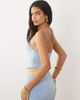 Tiger Mist Tiger Mist Parisa butter touch slinky contrast lace cami top in blue and yellow - part of a set-Multi - 2