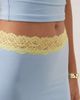 Tiger Mist Tiger Mist Parisa butter touch slinky contrast lace trim midi skirt in blue and yellow - part of a set-Multi - 4