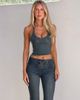Tiger Mist Tiger Mist Riona denim halterneck cup detail crop top in blue vintage wash - part of a set - 1