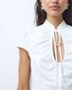 Tiger Mist Tiger Mist Viola cap sleeve keyhole detail shirt in white - 3