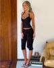 Tiger Mist Tiger Mist x Em Venz Pilar drape tie waist detail capris in black - part of a set - 1