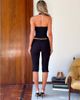 Tiger Mist Tiger Mist x Em Venz Pilar drape tie waist detail capris in black - part of a set - 4
