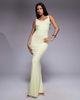 Tiger Mist Tiger Mist Zita square neck open scoop back satin bow detail maxi dress in lemon-Yellow - 2