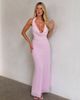 Tiger Mist Tiger Mist Zyla chiffon halter cowl neck fishtail maxi dress in baby pink - 1