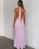 Tiger Mist Tiger Mist Zyla chiffon halter cowl neck fishtail maxi dress in baby pink - 3