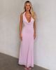 Tiger Mist Tiger Mist Zyla chiffon halter cowl neck fishtail maxi dress in baby pink - 4