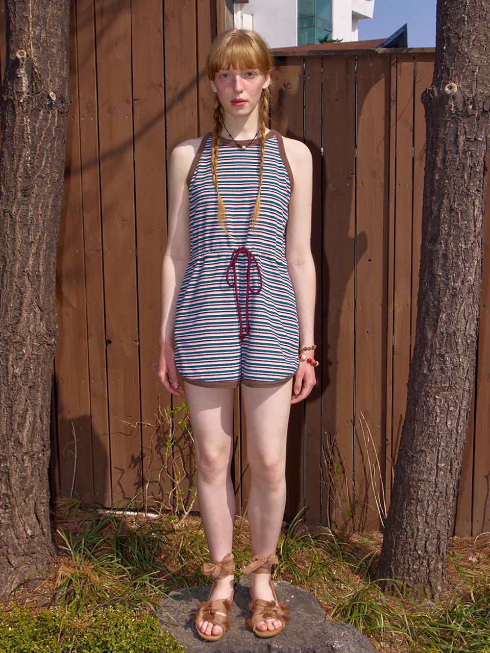 Tilda Ma Tilda Beach Towel Multi Stripe Jumpsuit