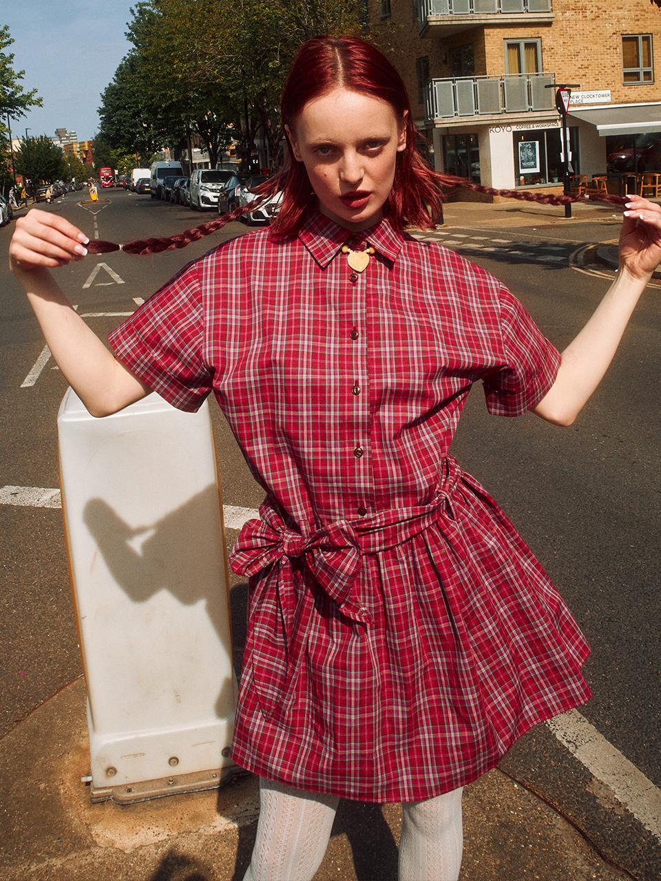 Tilda Ma Tilda Tartan Low Waist One-piece Dress [Red]