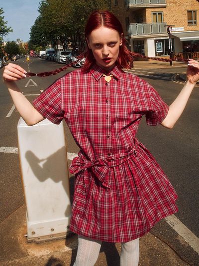 Tilda Ma Tilda Tartan Low Waist One-piece Dress [Red]
