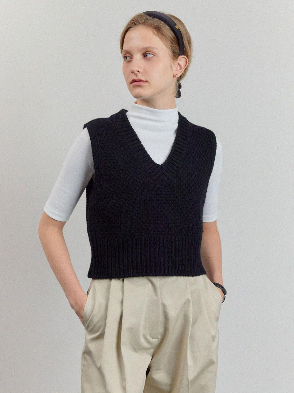 Tillber Anne Knit Vest_Black