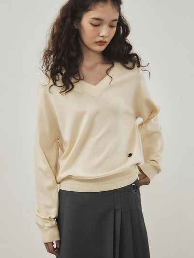 Tillber Double V-neck Sweater Yellow