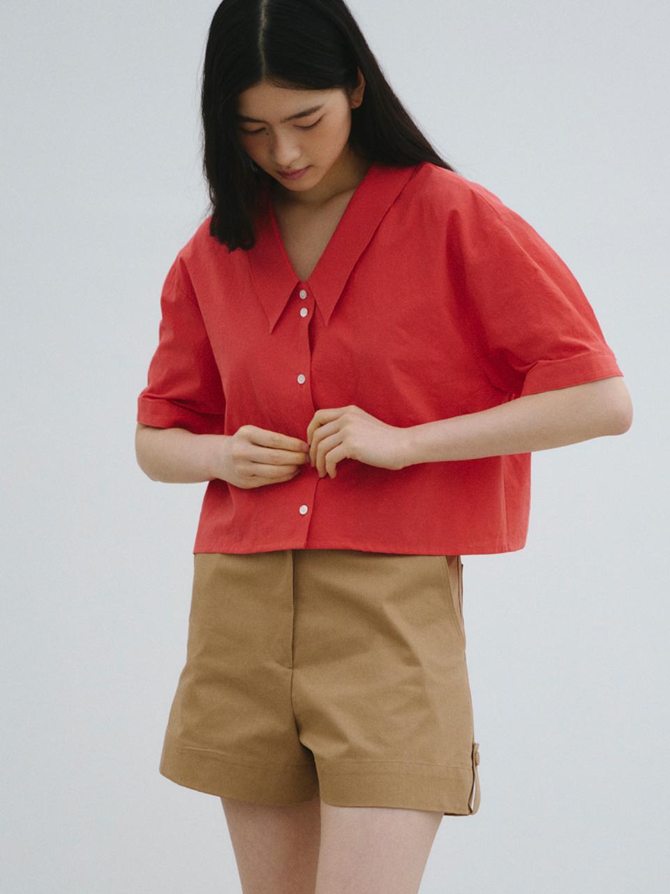 Tillber Herringbone Chino Shorts Pants_Camel