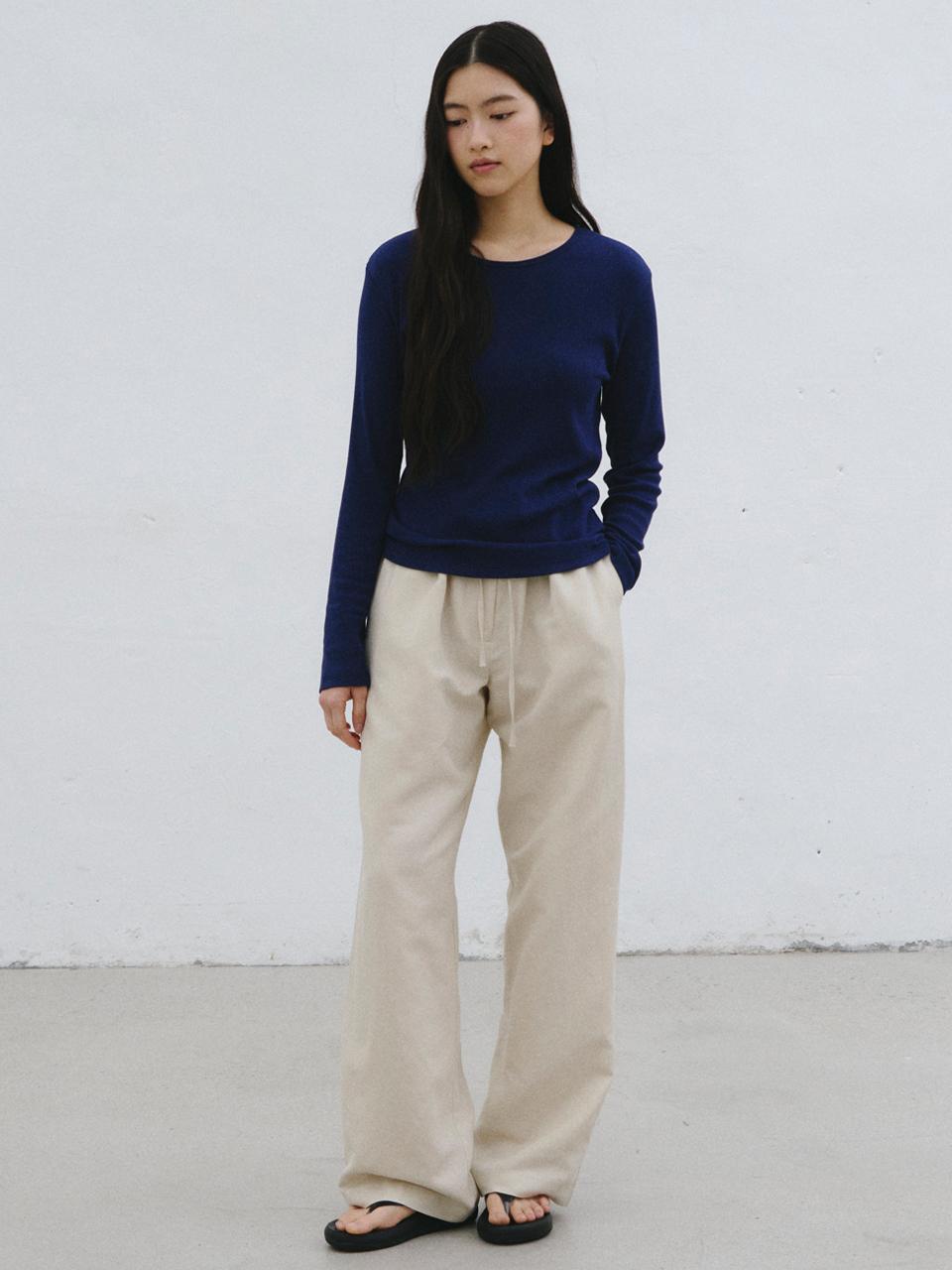 Tillber Linen Banded Pants_Beige