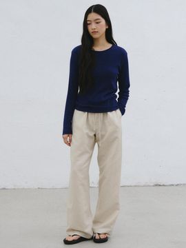 Tillber Linen Banded Pants_Beige