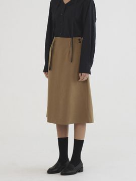 Tillber Oxford Midi Skirt Beige