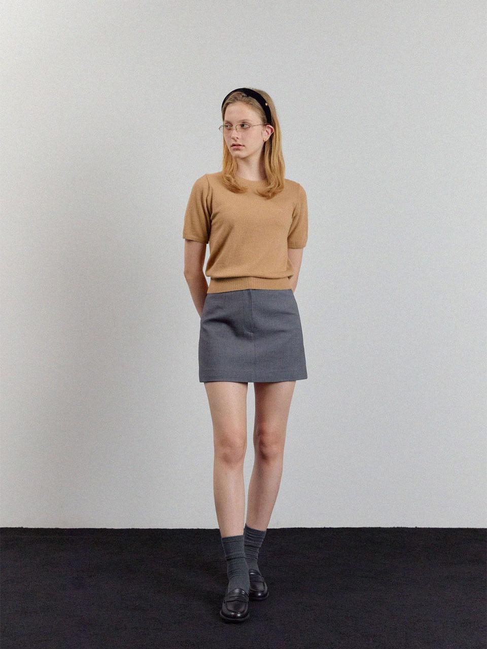 Tillber Pocket Mini Skirt_Gray
