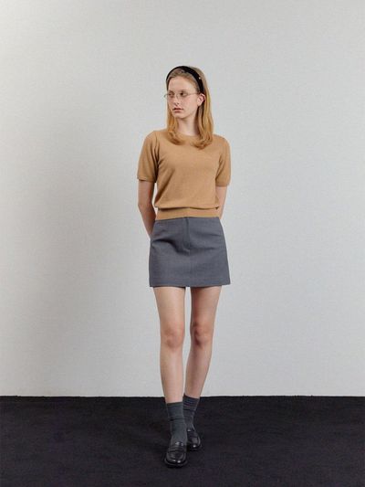 Tillber Pocket Mini Skirt_Gray