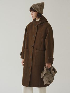 Tillber Teddy Hooded Long Coat_Brown