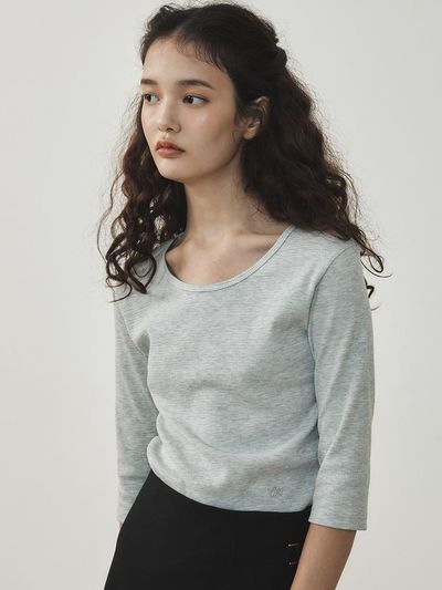 Tillber Textured Slim T-shirt Melange Gray