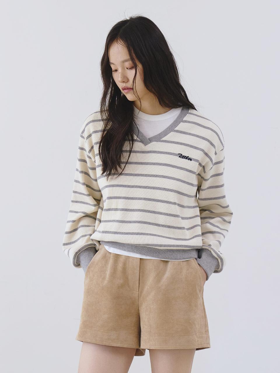 Tillber Vegan Suede Elastic Waist Shorts [Beige]