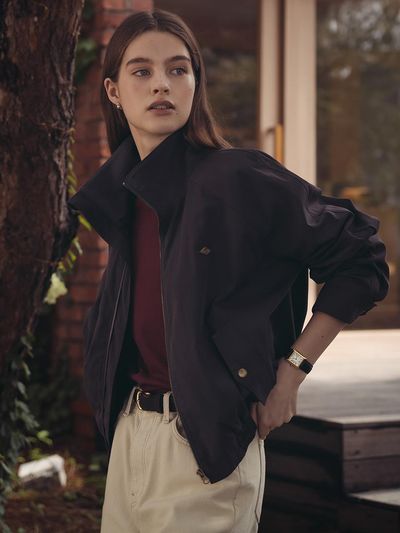 TILLIDIE Bonnie cotton bomber jumper_Charcoal