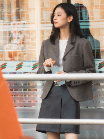 TILLIDIE Flannel twill wool jacket_Brown