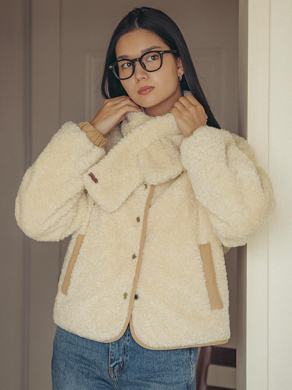 TILLIDIE Muffler Set Fleece Jacket