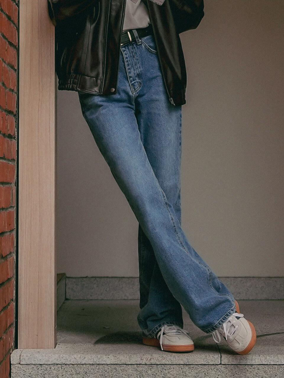 TILLIDIE Semi boots cut hybrid denim pants_Blue