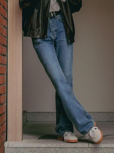 TILLIDIE Semi boots cut hybrid denim pants_Blue
