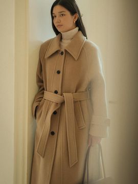 TILLIDIE Silt Wool Maxi Coat - Beige