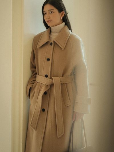 TILLIDIE Silt Wool Maxi Coat - Beige
